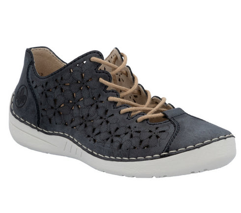 Pantofi casual, dama, RIEKER ANTISTRESS, 52518-14 bleumarin, piele ecologica
